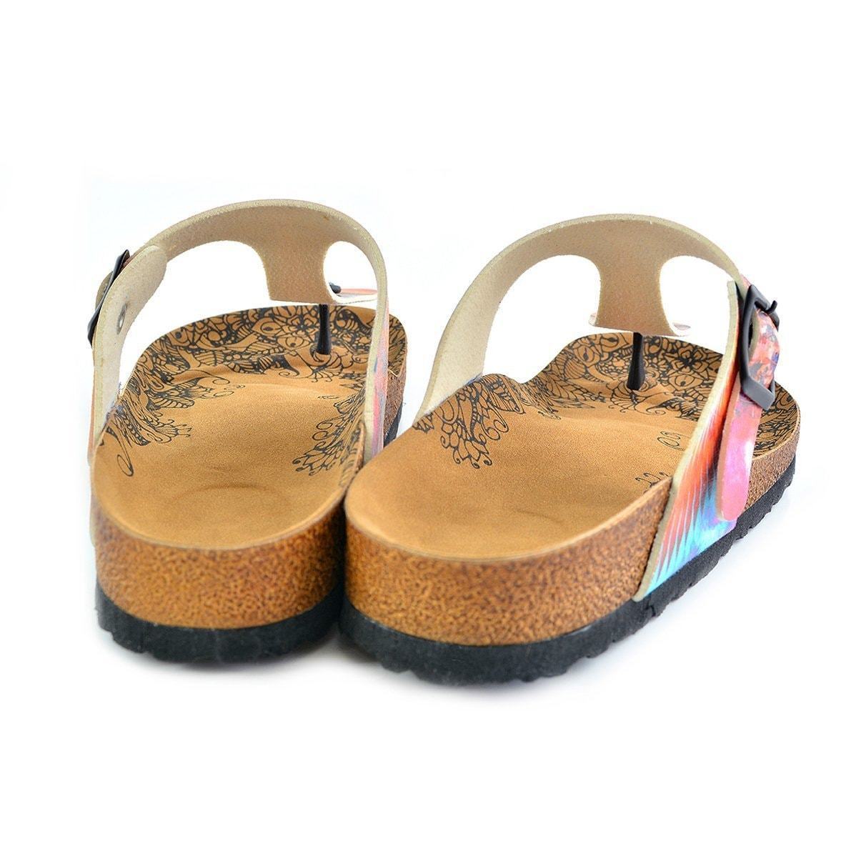 Red & Yellow T-Strap Sandal CAL519