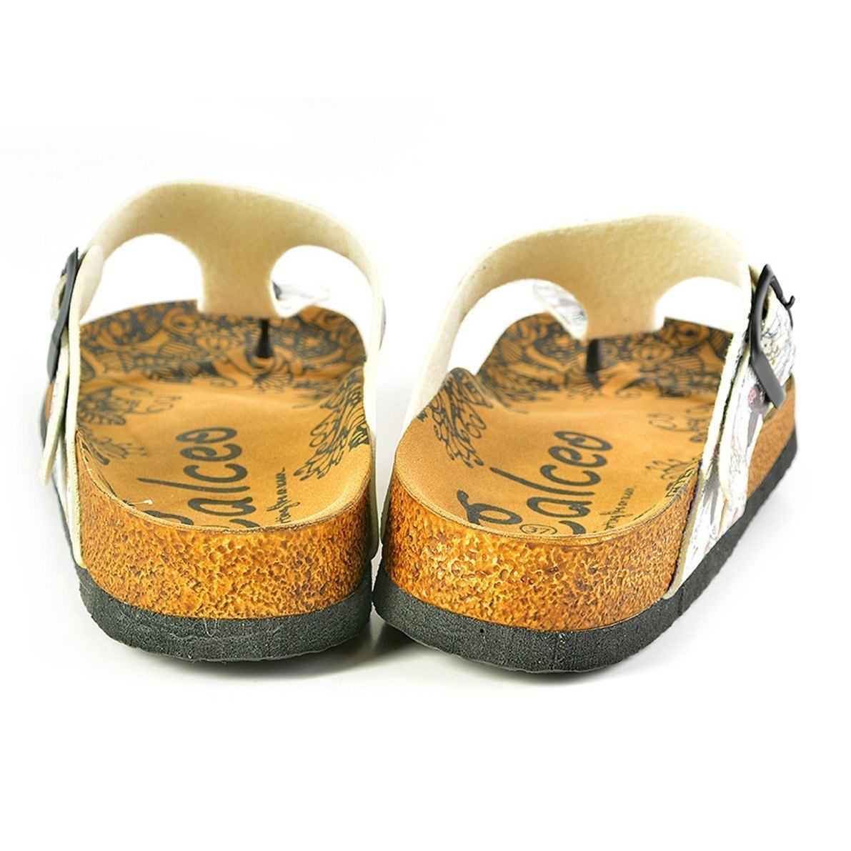 White Butterfly T-Strap Sandal CAL524