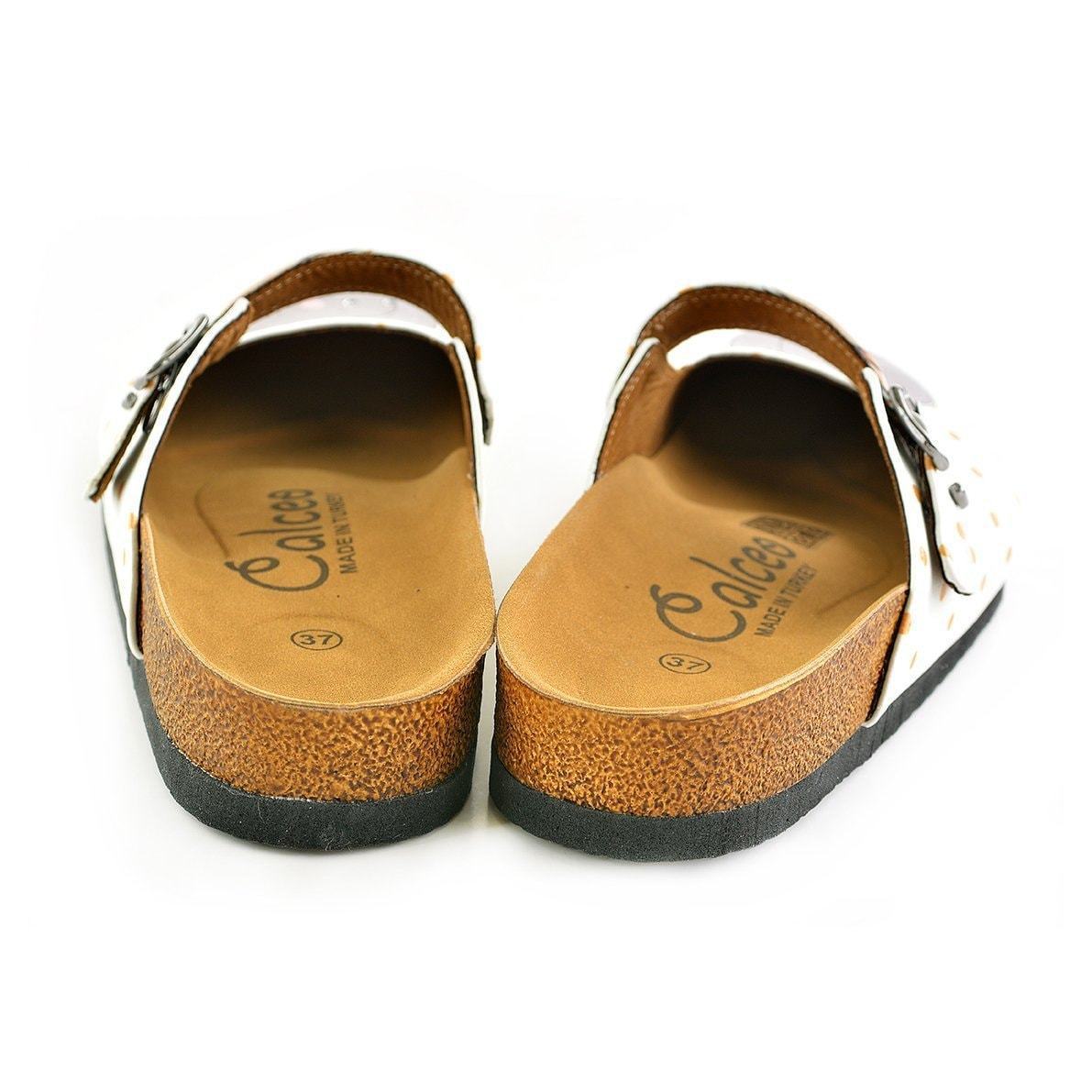 White & Gray Elephant Clogs CAL810