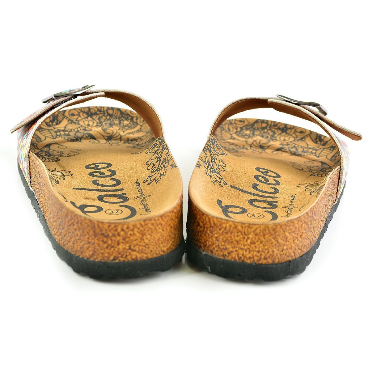 Pink Floral Buckle-Accent Sandal CAL908