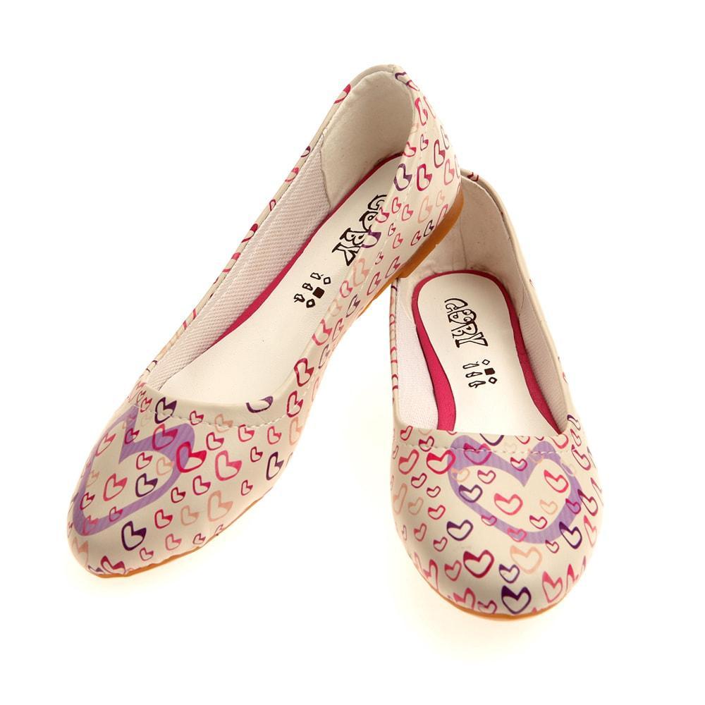Cute Hearts Ballerinas Shoes 1010