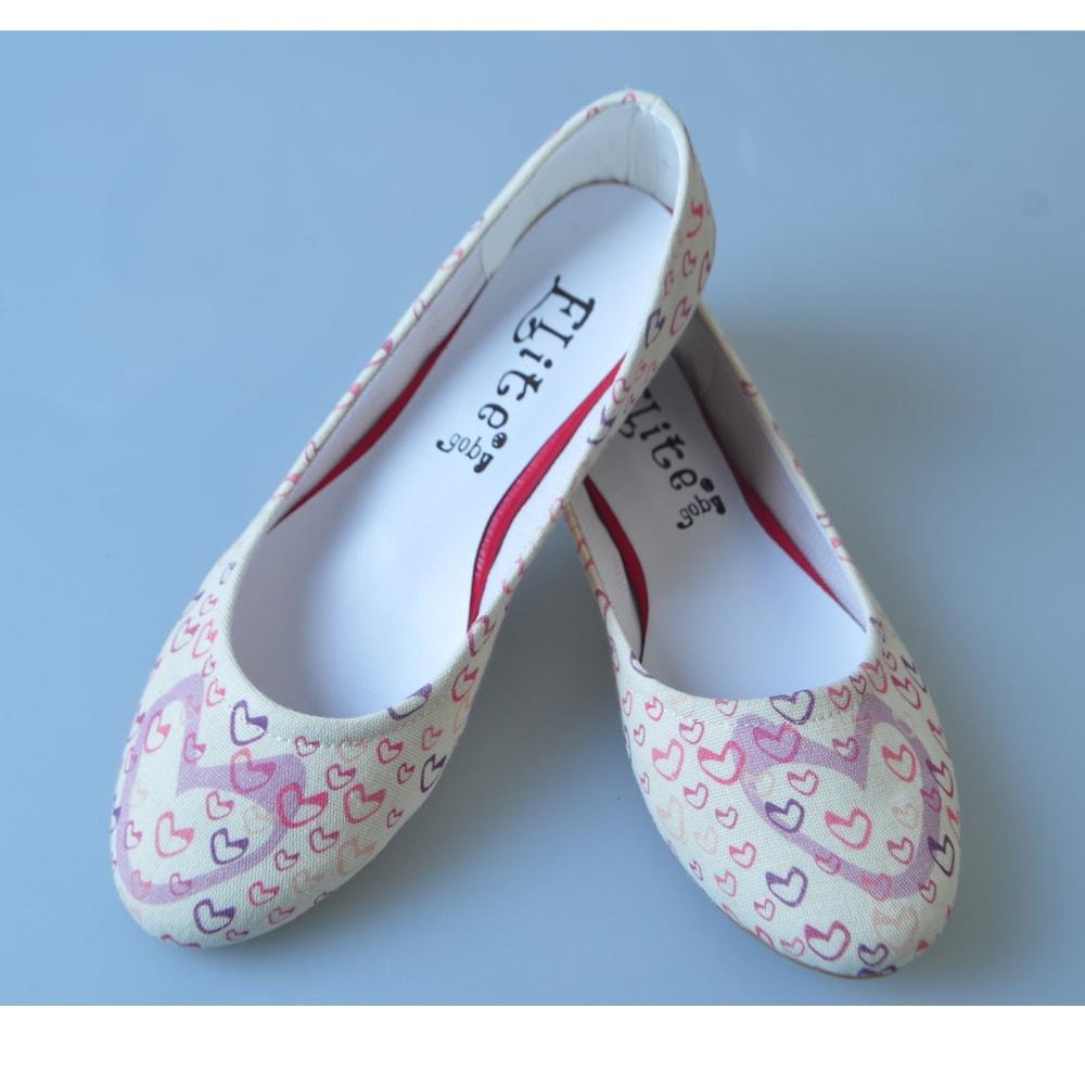 Cute Hearts Ballerinas Shoes 1112