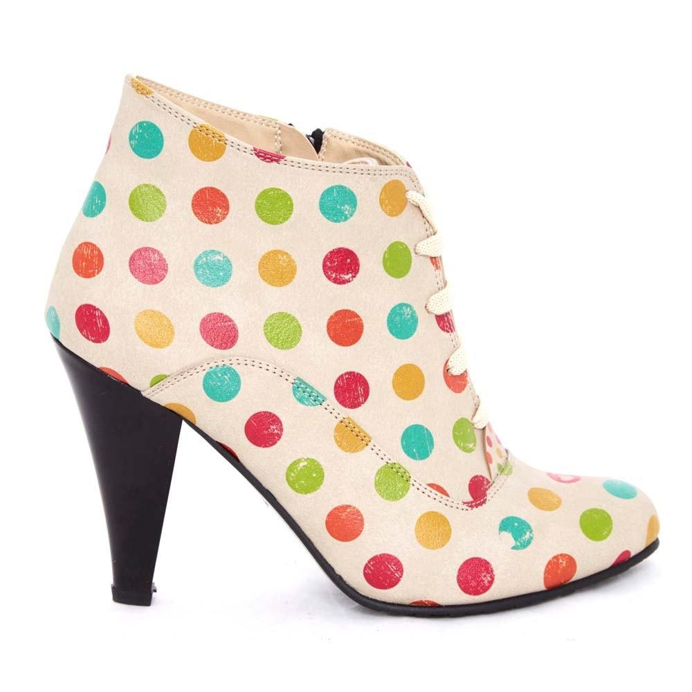 Colored Dots Ankle Boots BT301, Goby, GOBY Ankle Boots 