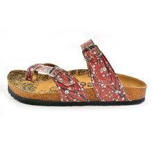 Red & White Floral Strappy Sandal CAL1003