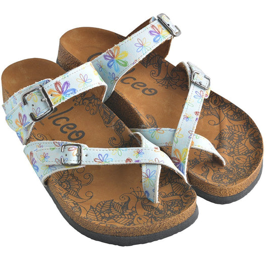 Light Blue Floral Sandal CAL1007