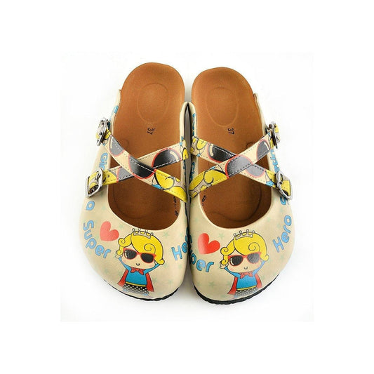 White Super Hero Girl Clogs CAL104