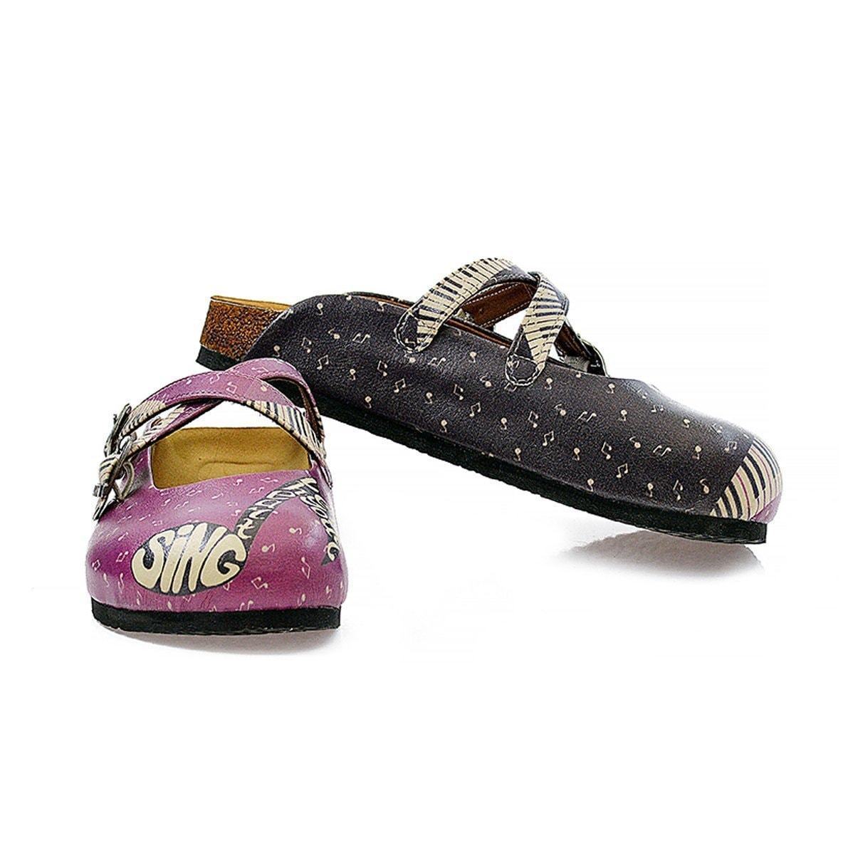 Purple & Black Music Clogs CAL113