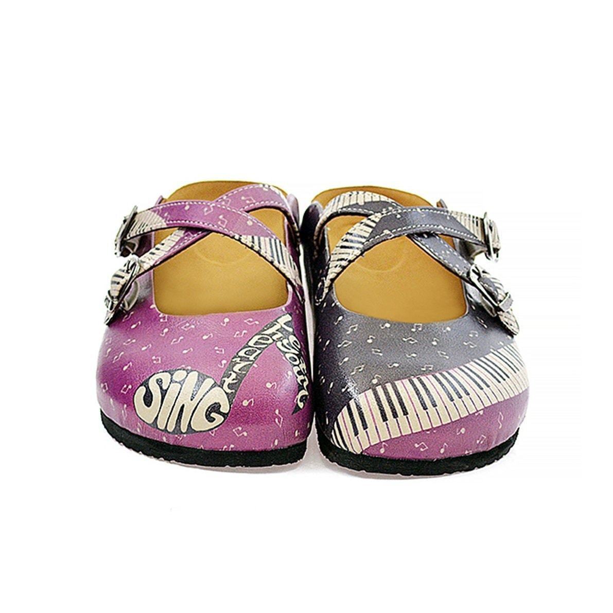 Purple & Black Music Clogs CAL113