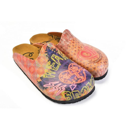 Pink & Purple Heart Broken Mule CAL1407