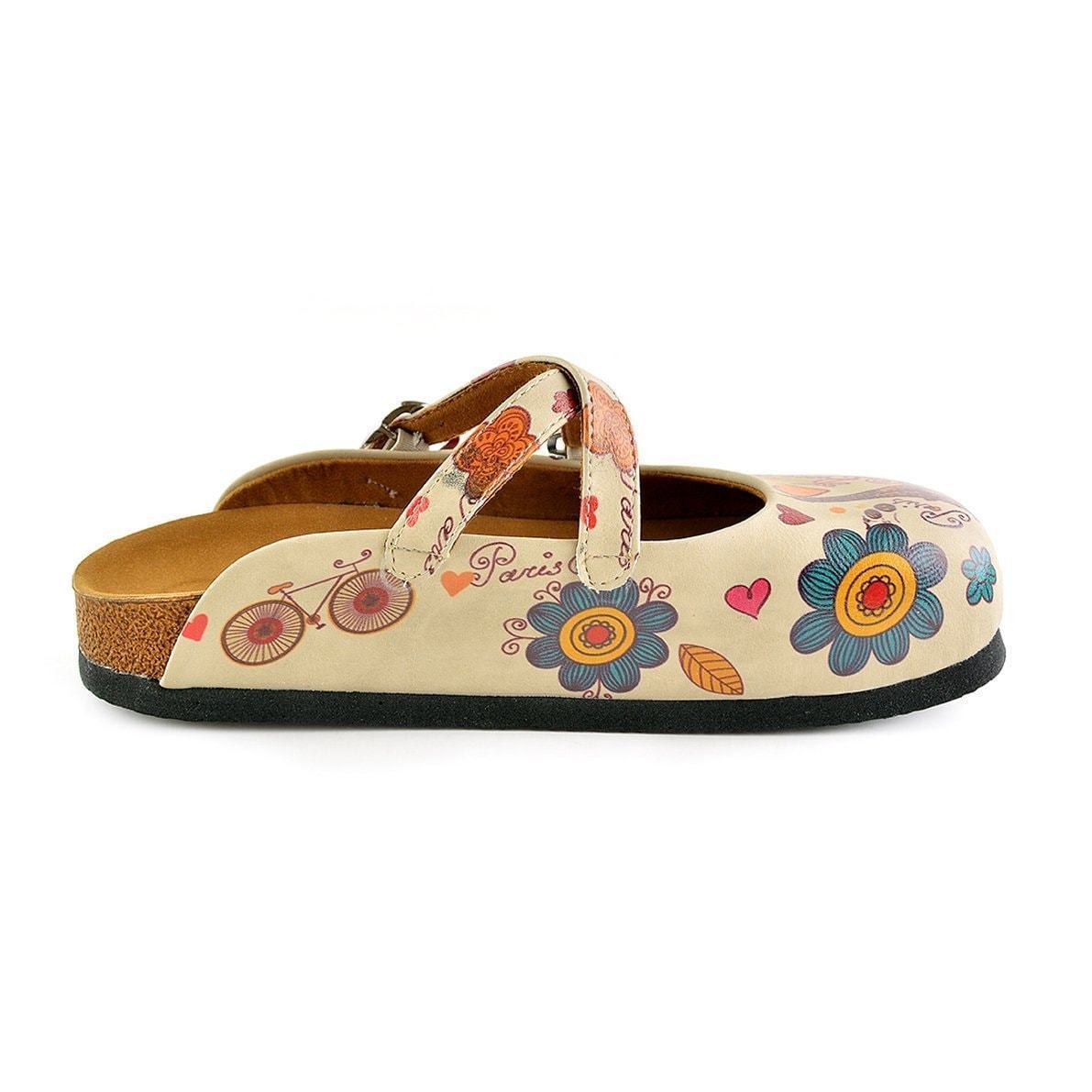 Cream & Pink Love Clogs CAL144 - Goby CALCEO Clogs 