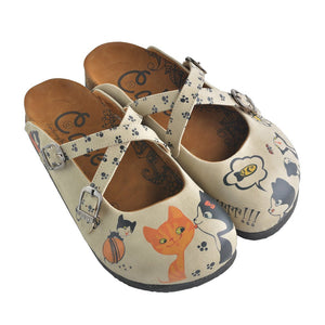 Off-White & Navy Cat Clogs CAL146