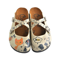 Off-White & Navy Cat Clogs CAL146