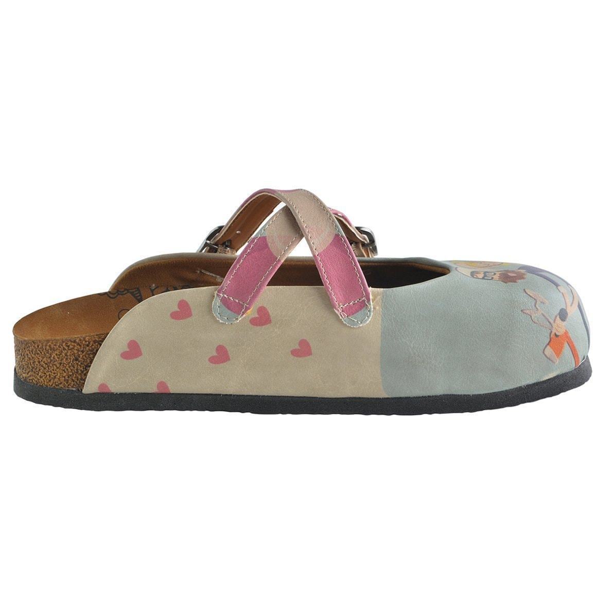 Blue & Pink You & Me Clogs CAL147, Goby, CALCEO Clogs 