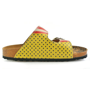 Red & Yellow Popcorn Two-Strap Buckle Sandal CAL203