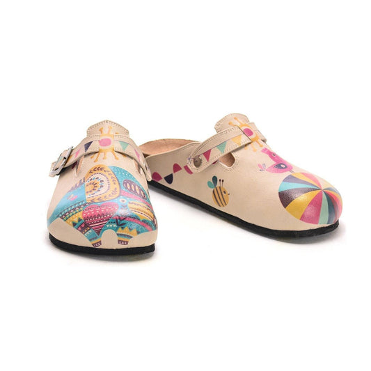 Peach Colorful Elephant Clogs CAL301