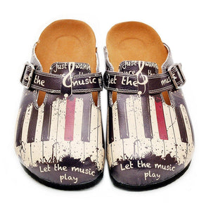 Black Piano Keys Clogs CAL311, Goby, CALCEO Clogs 