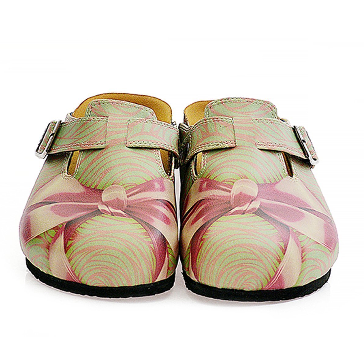 Mint & Pink Bow Clogs CAL321