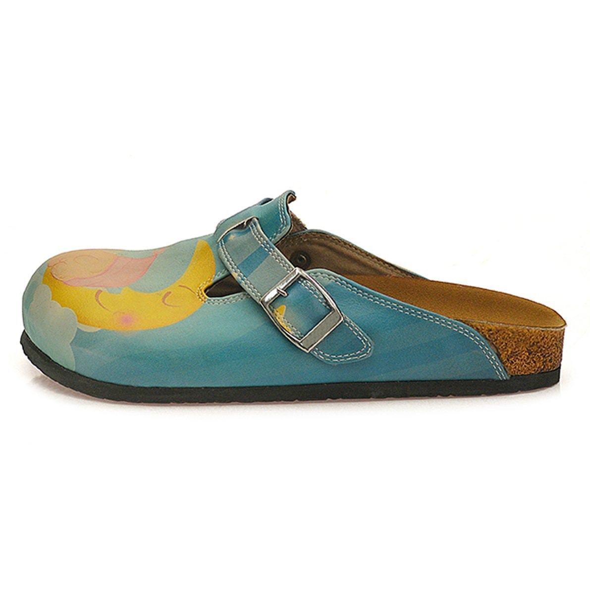 Blue Sleeping Baby Clogs CAL334, Goby, CALCEO Clogs 
