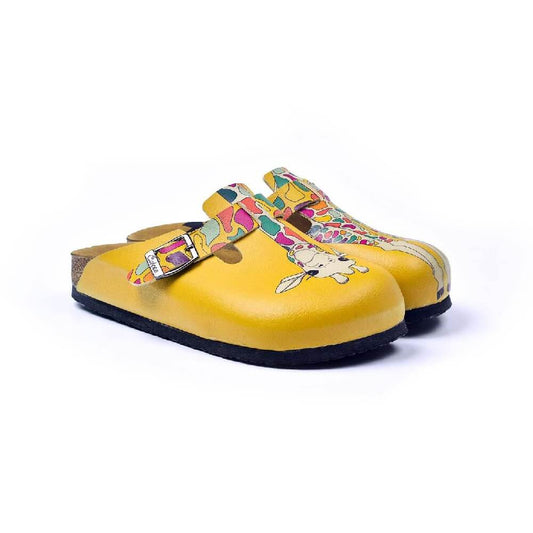 Yellow Giraffe Clogs - CAL3426