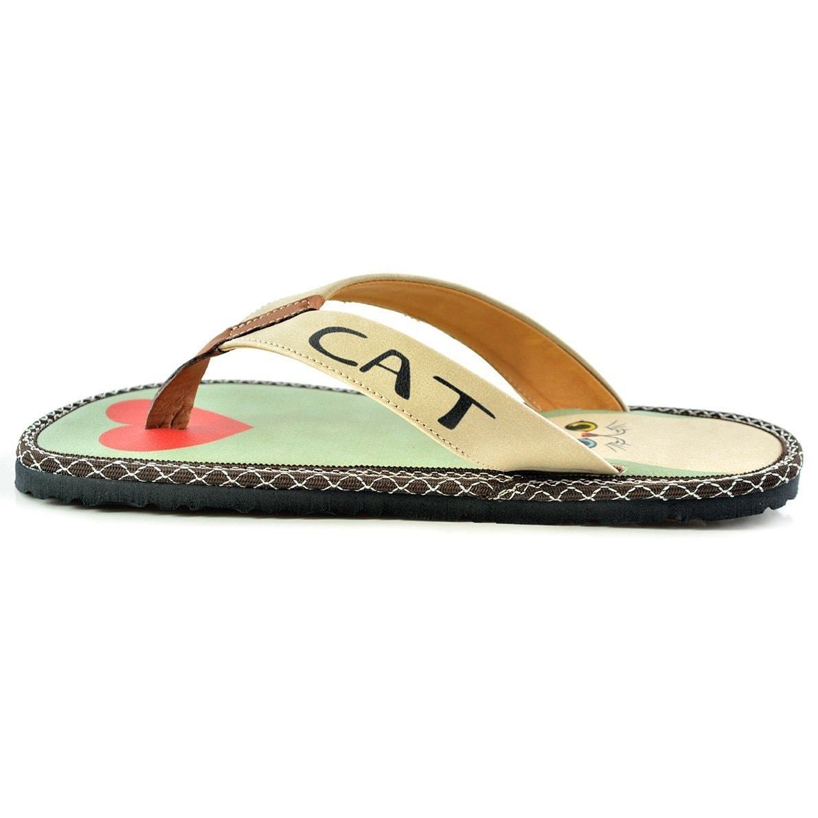 Mint & Coral I Love My Cat Flip-Flop CAL402 (737699725408)