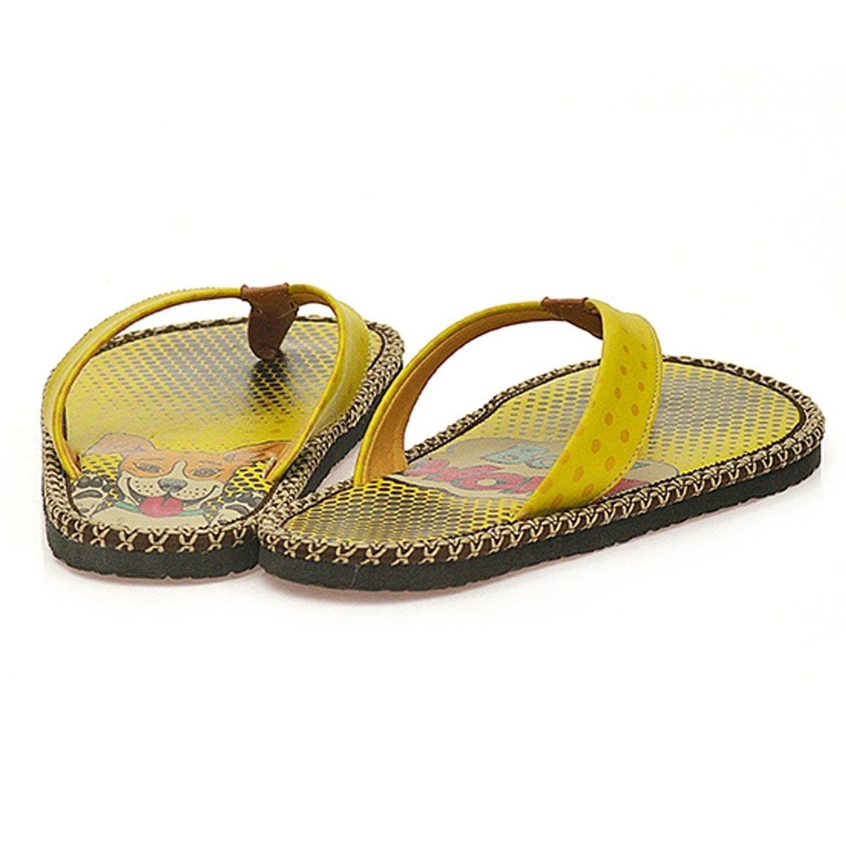 Yellow Cartoon Puppy Flip-Flop CAL404 (737681571936)