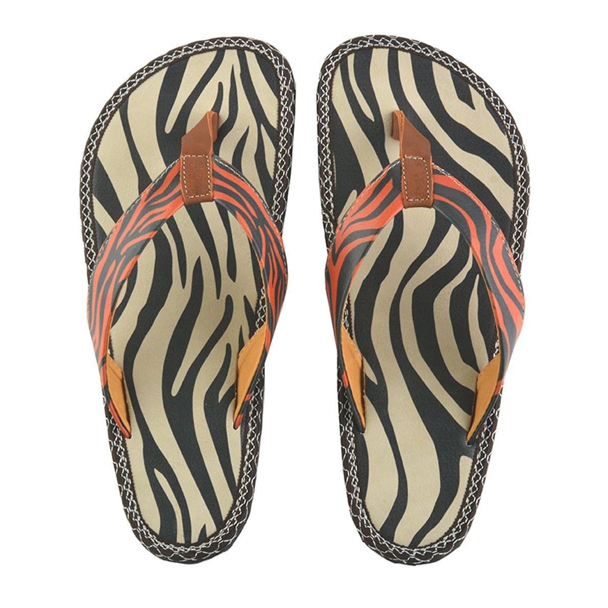 Black & White Zebra Flip-Flop CAL407 (737681375328)