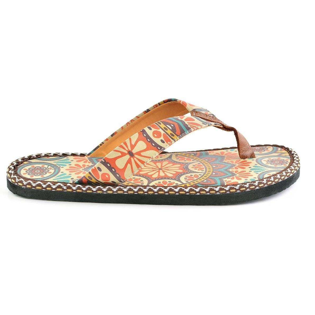 Brown & Red Arabesque Flip-Flop CAL415 (737681080416)