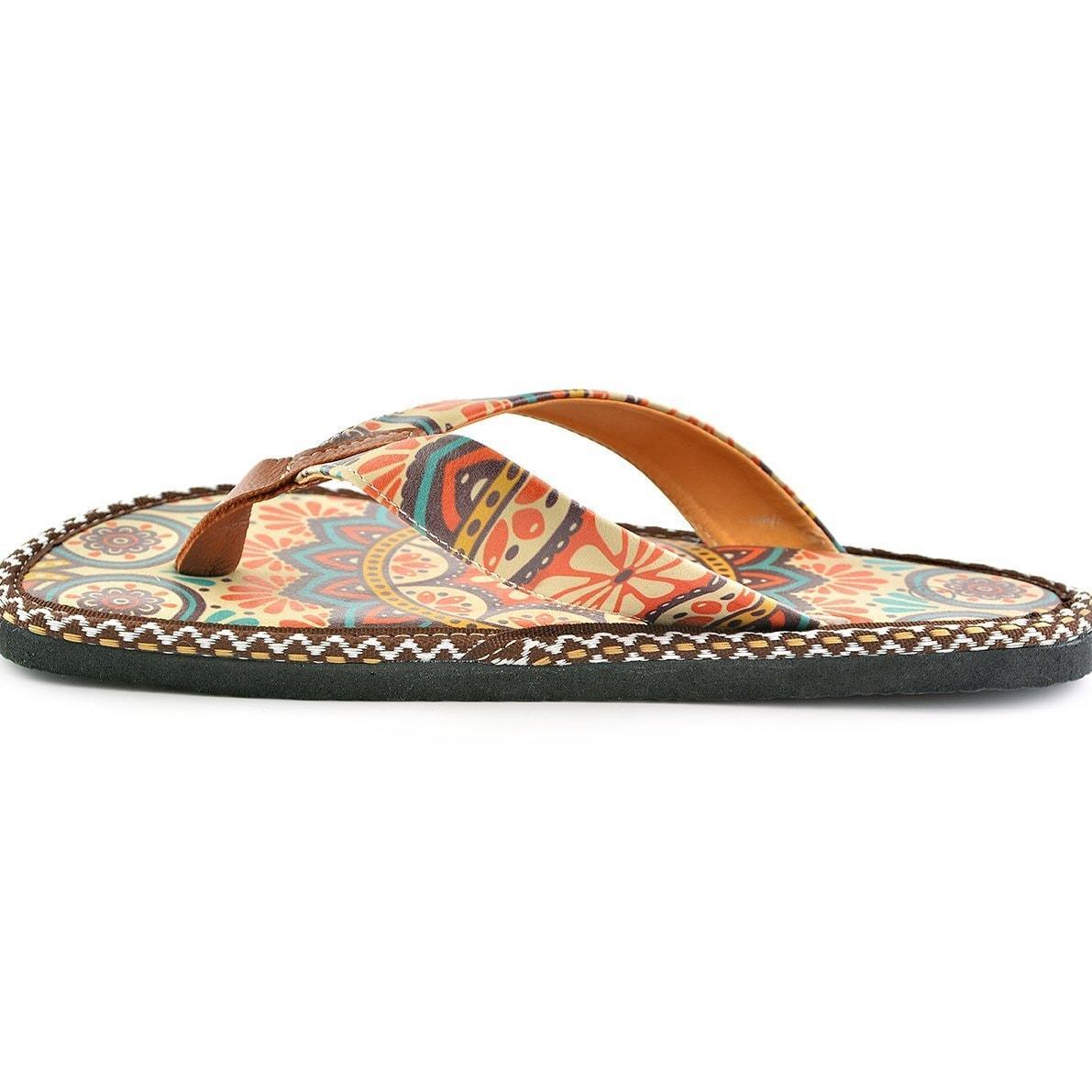 Brown & Red Arabesque Flip-Flop CAL415 (737681080416)