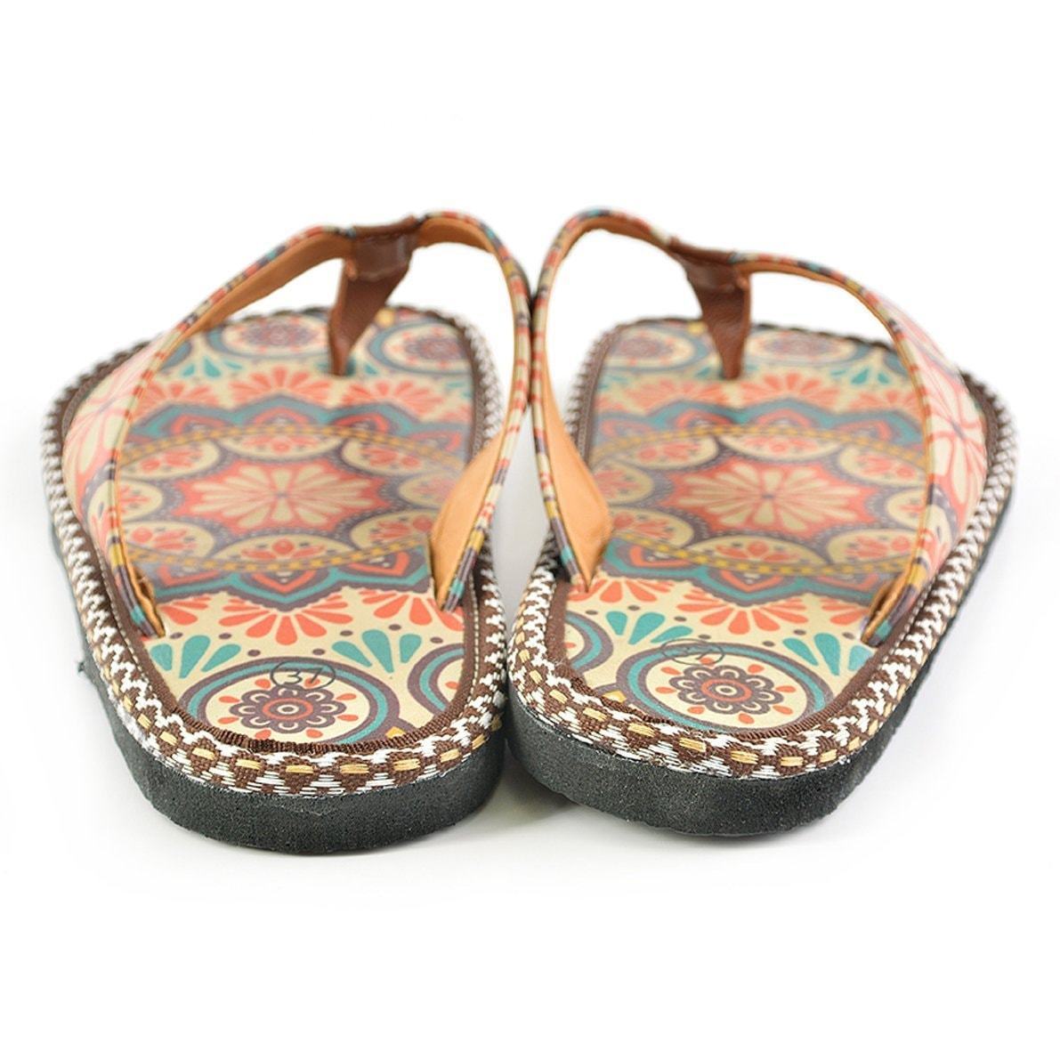 Brown & Red Arabesque Flip-Flop CAL415 (737681080416)