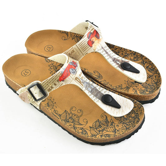 Ivory Travel T-Strap Sandal CAL506