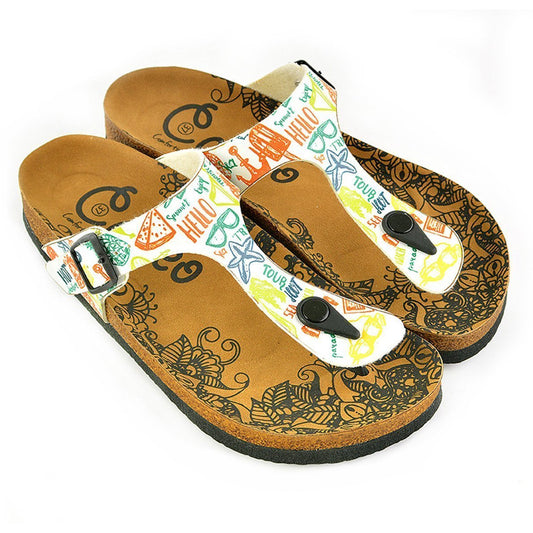 White Hello T-Strap Sandal CAL521