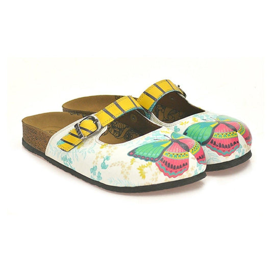 Green & Pink Butterfly Clogs CAL802 - Goby CALCEO Clogs 