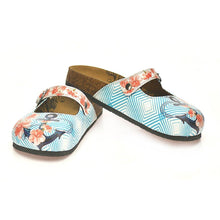 Blue & Coral Floral Anchor Clogs CAL804, Goby, CALCEO Clogs 