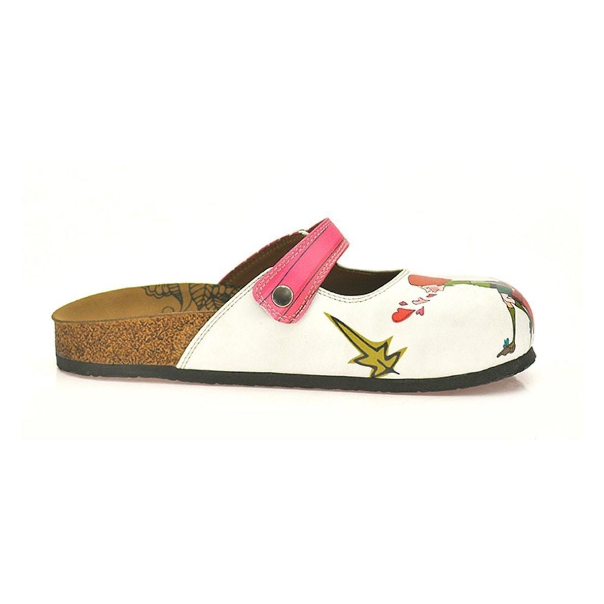 White & Pink Love Clogs CAL808