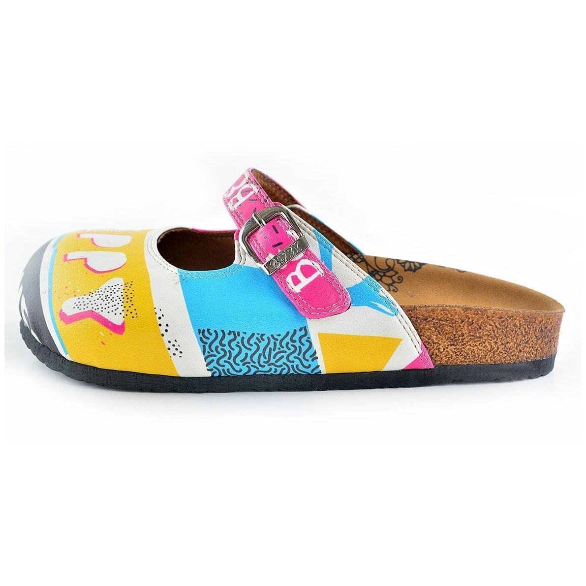Pink & Yellow Be Happy Clogs CAL809