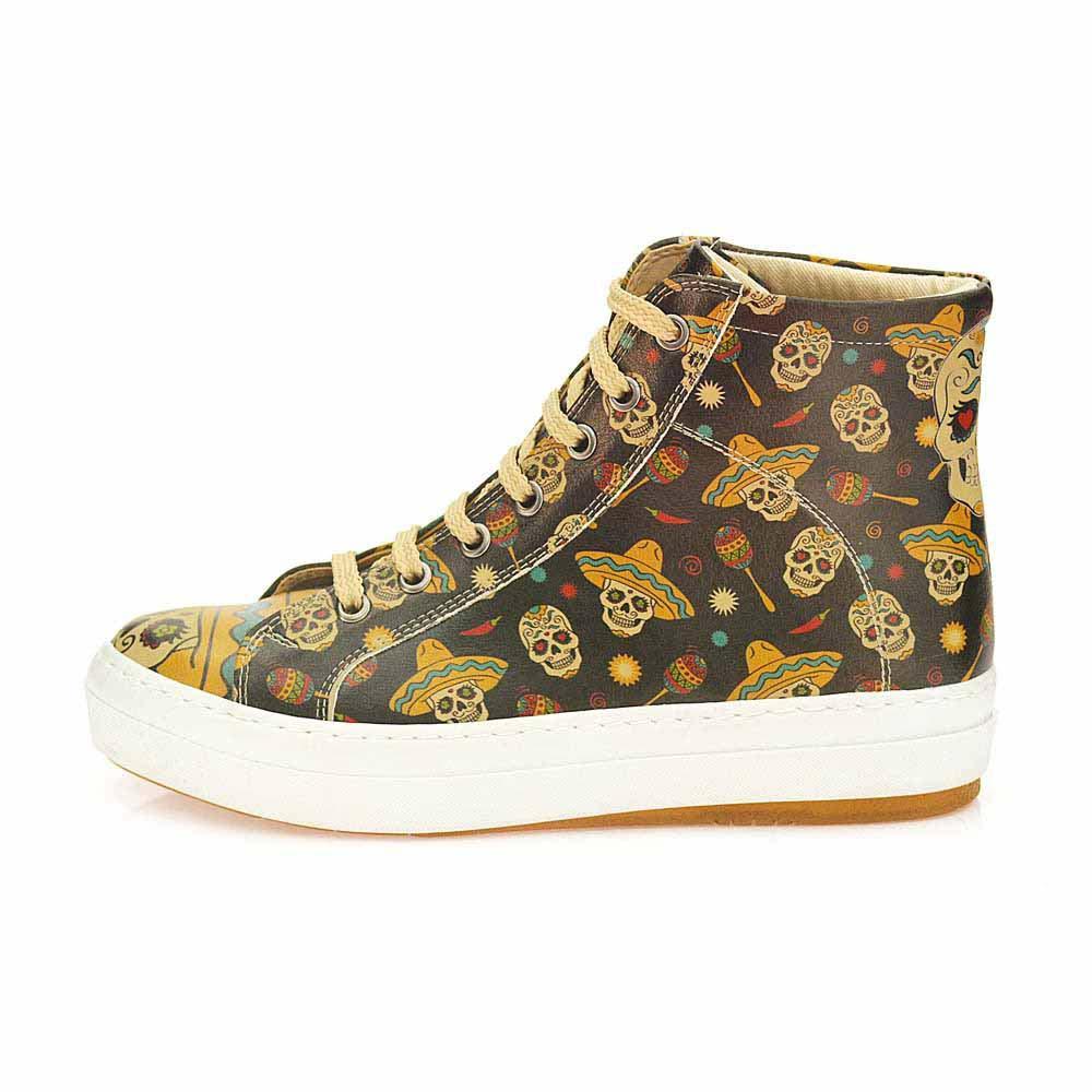 GOBY Women's Shoes ''Sugar Skull High Top Sneakers Boot'' CW2018