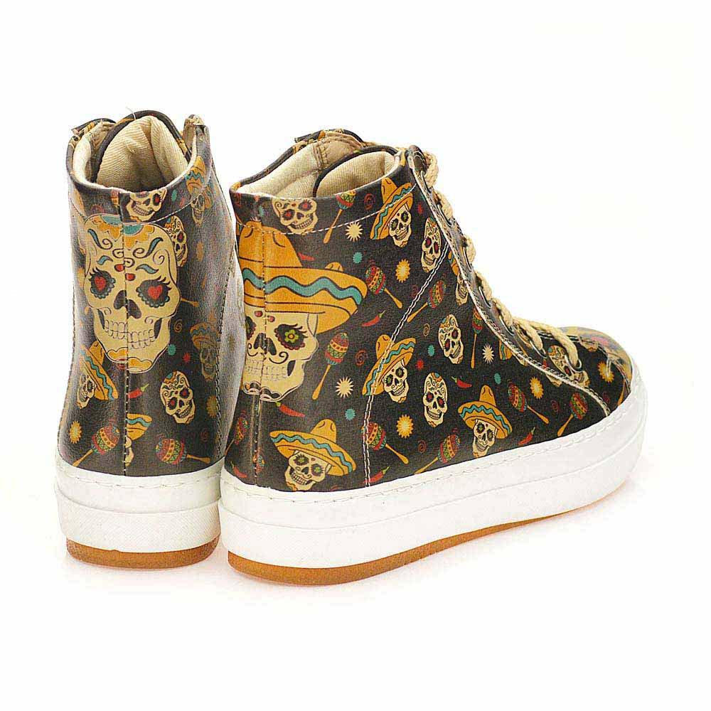 GOBY Women's Shoes ''Sugar Skull High Top Sneakers Boot'' CW2018