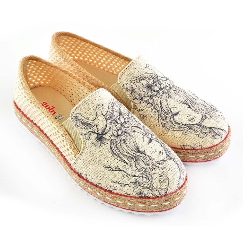 Lady and Birds Slip on Sneakers Shoes DEL120
