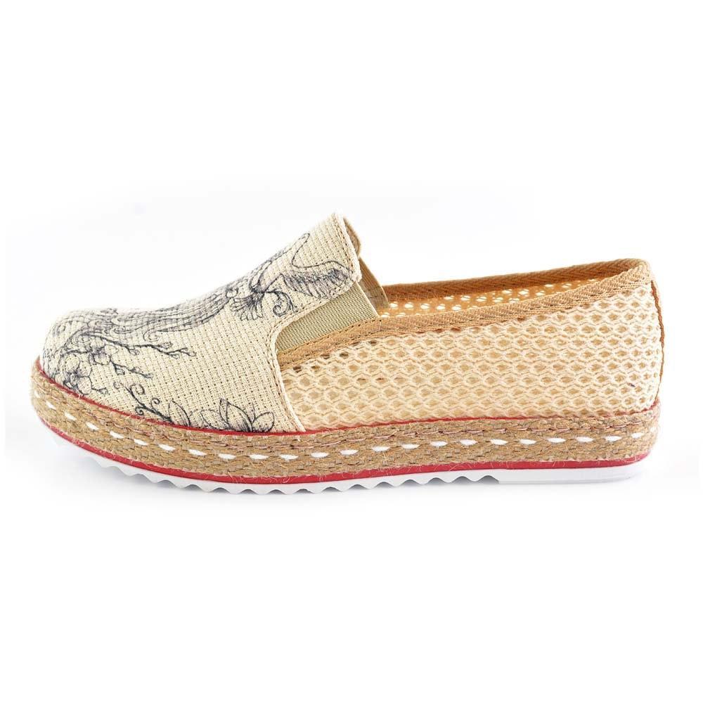 Lady and Birds Slip on Sneakers Shoes DEL120