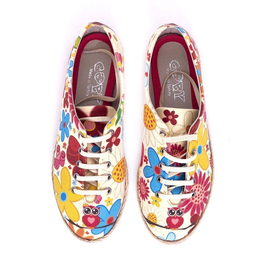 Cute Owl and Flowers Ballerinas Shoes FBR1221