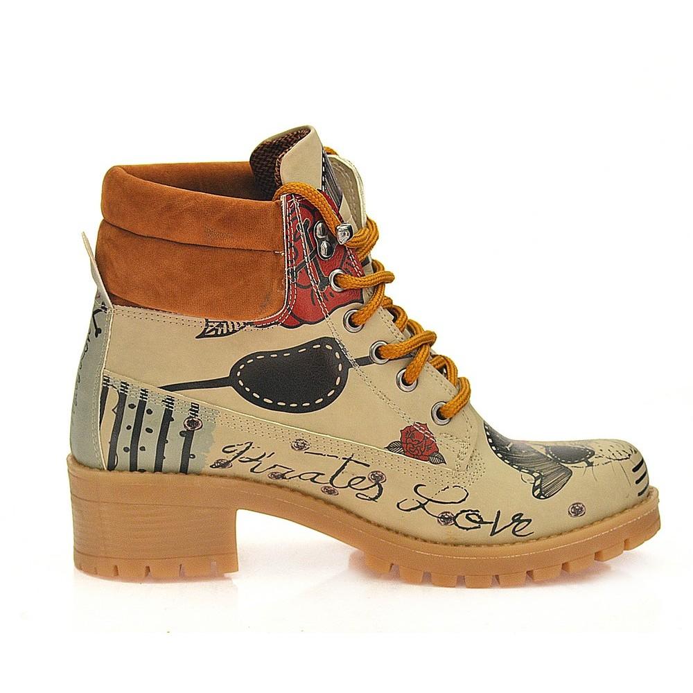 Pirates Love Short Boots KAT107 (1421183451232)