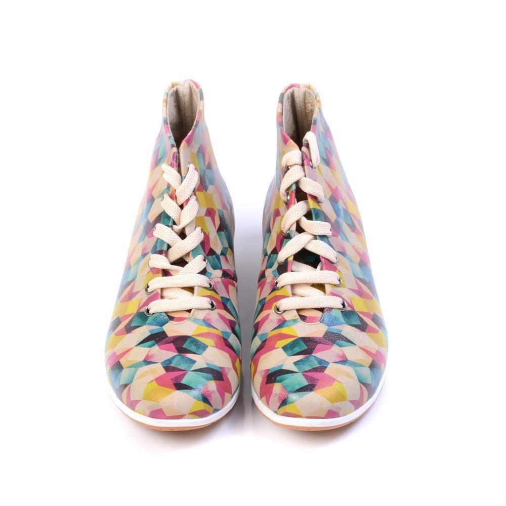 Colorful Pattern Short Boots LND1139