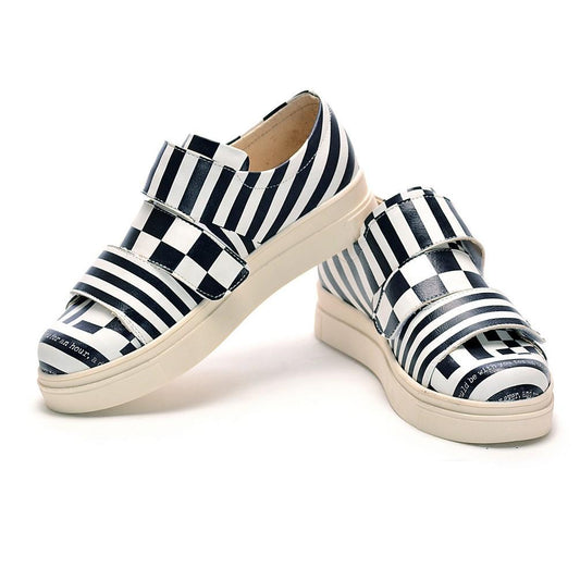 Black and White Slip on Sneakers Shoes NAC111, Goby, NFS Slip on Sneakers Shoes 