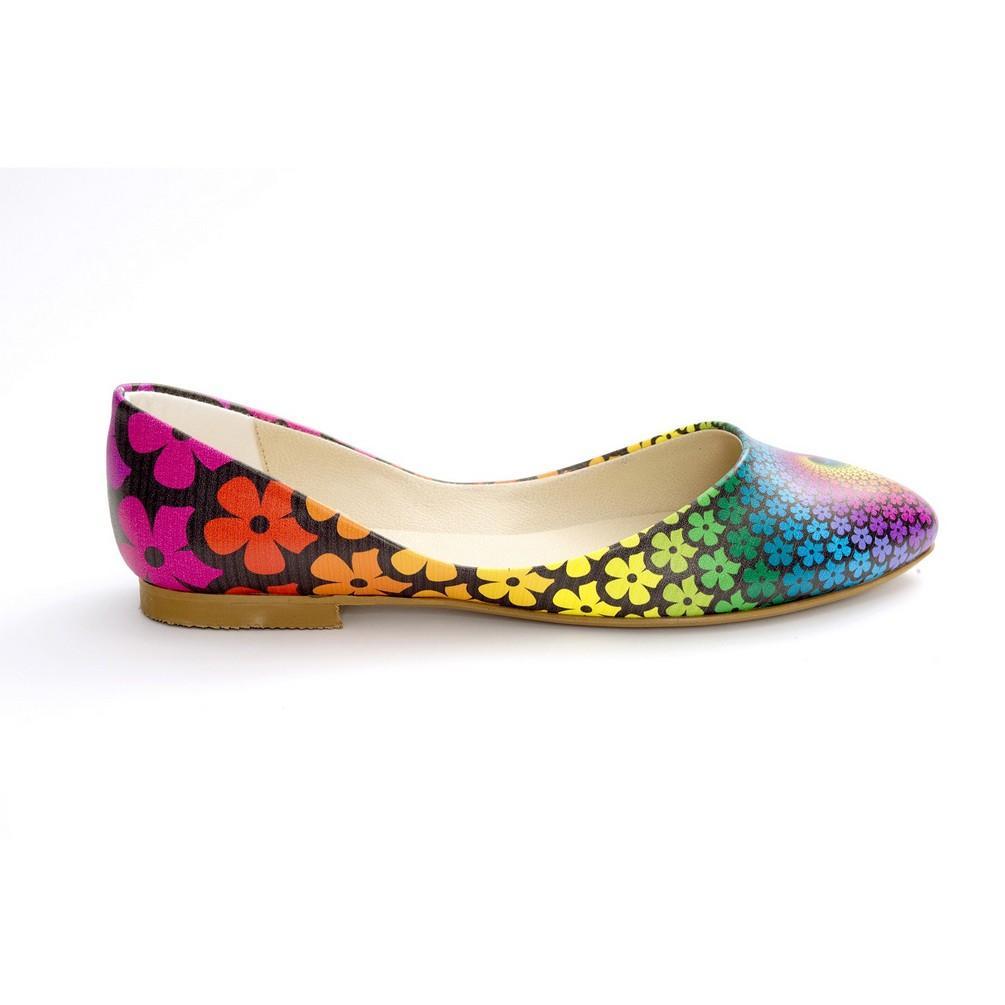 Colored Flowers Ballerinas Shoes NSS361, Goby, NFS Ballerinas Shoes 