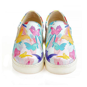Colored Butterfly Slip on Sneakers Shoes NVN122, Goby, NFS Slip on Sneakers Shoes 