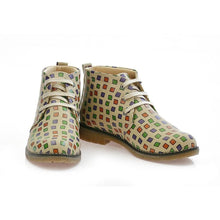 Colored Squares Ankle Boots PH202
