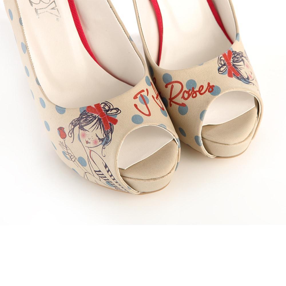 J'Adore les Roses Heel Shoes PLT2049