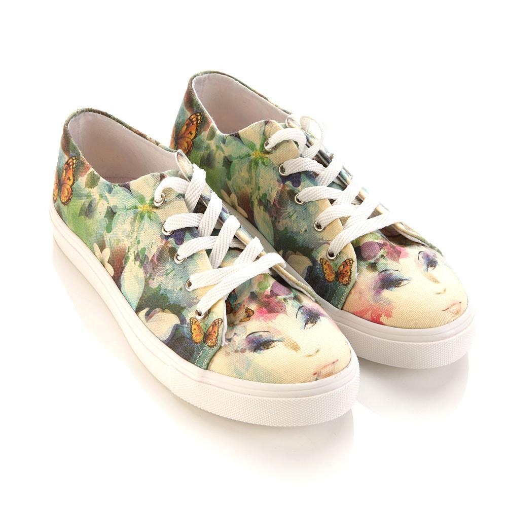 Flower Woman Slip on Sneakers Shoes SPR5409 - Goby GOBY Slip on Sneakers Shoes 