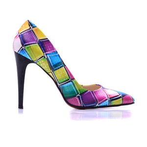 Colored Squares Heel Shoes STL4408