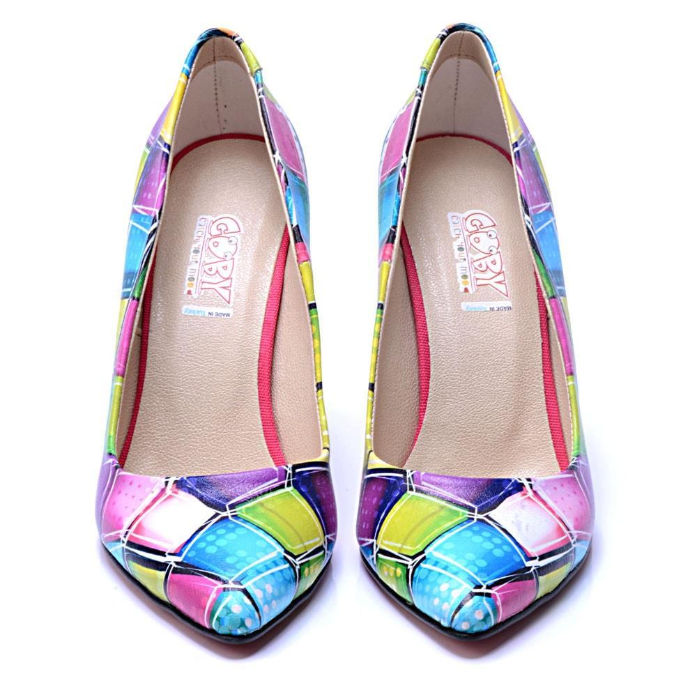 Colored Squares Heel Shoes STL4408